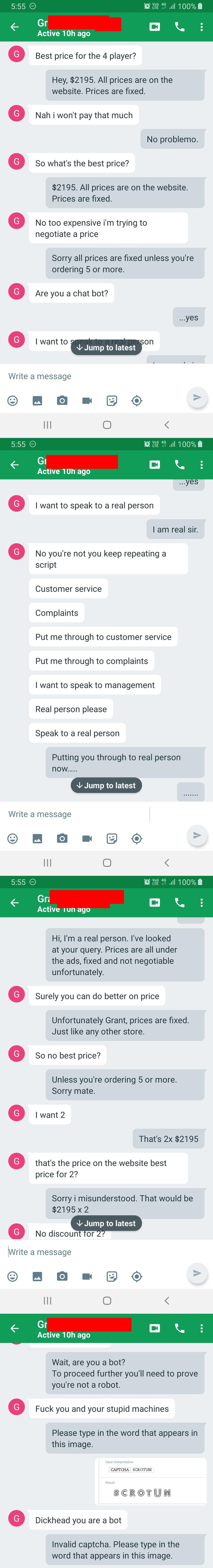He thinks Im a Chat Bot