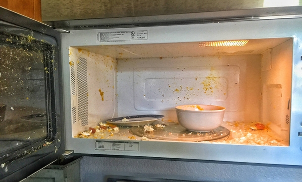 Heard a loud explosion Wife said she wanted to make egg salad quickly