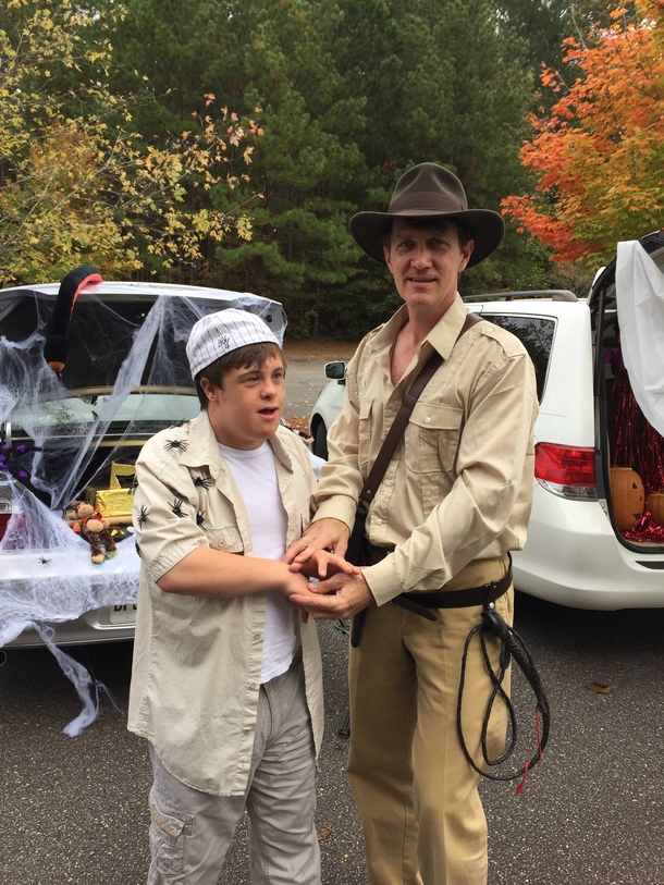 Heard it was Selfie Day so this is my son and me dressed for Halloween