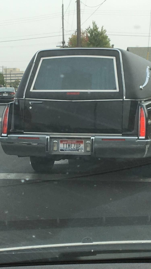 Hearse driver has a sense of humor