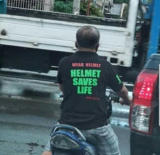 Helmet saves life 