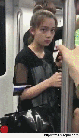 Her reaction to those hands during a train trip