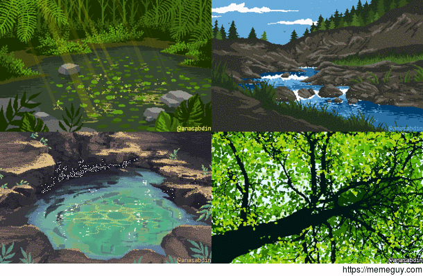 Here are  pixel art animations to celebrate Earth Day lt