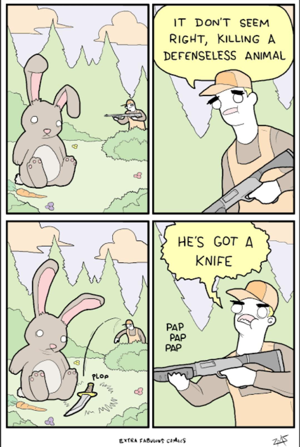 Hes got a knife