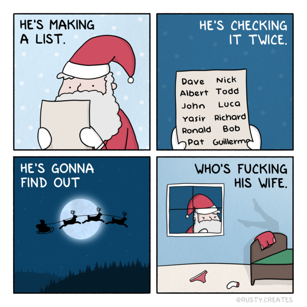 Hes making a list