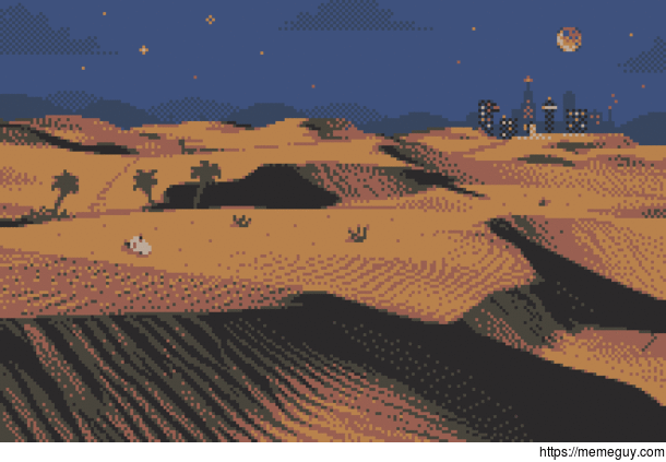 Hidden in the Dunes   color pixel art by me