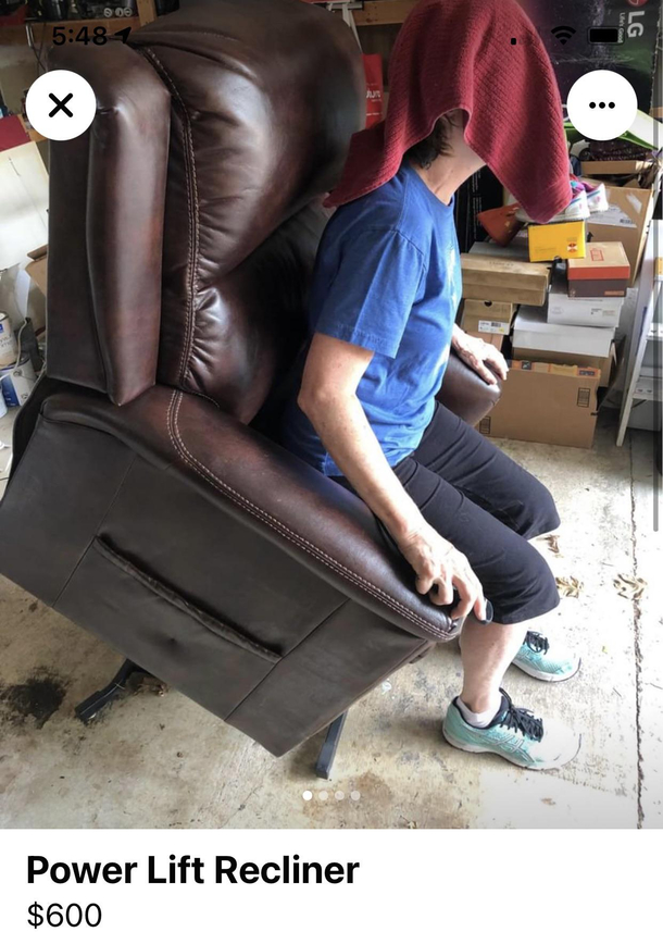 Hiding identity while trying to sell a chair