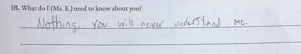 Hilarious th grade angst