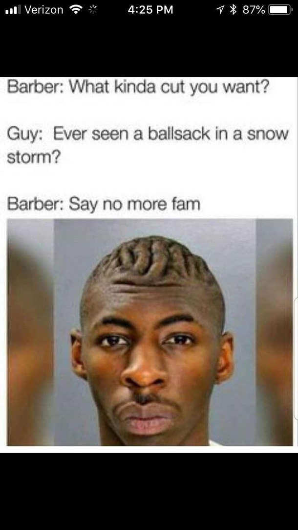 His barber cleans him up nice