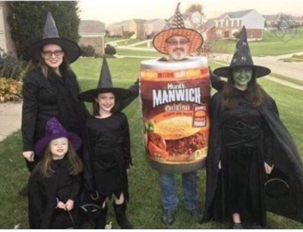 His family wanted to be witches for Halloween but Dad didnt want to be left out