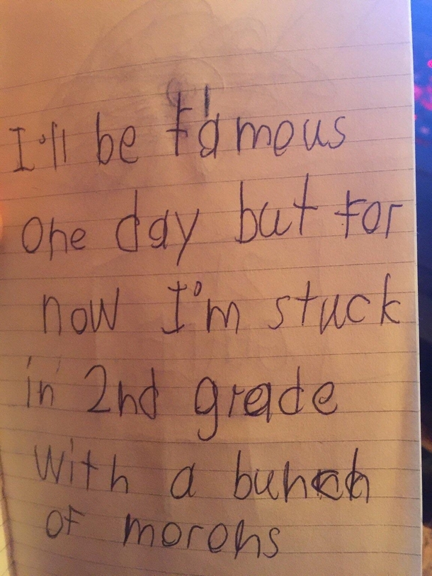 His first entry into his Diary