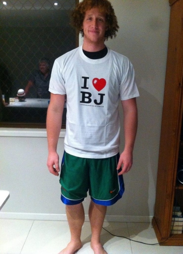 His name is Brodie Jonas His grandma found this shirt for him thinking it was a great coincidence Thanks grandma