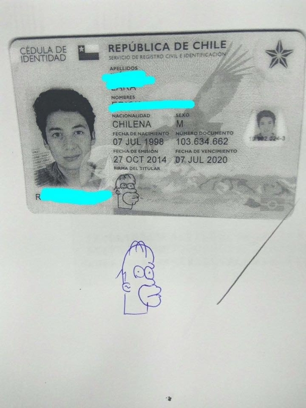 His signature is Homers head