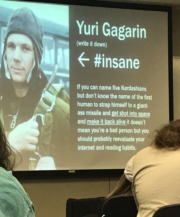 History professor teaches about the first man in space