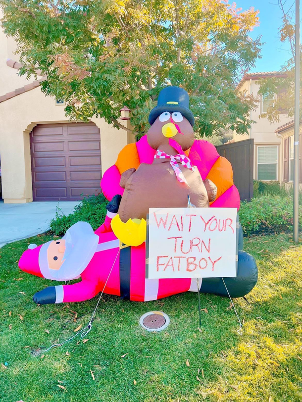 Holiday decorations at my neighbors house