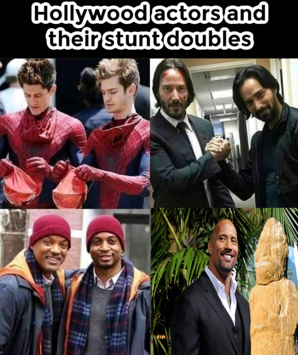 Hollywood actors and their stunt doubles