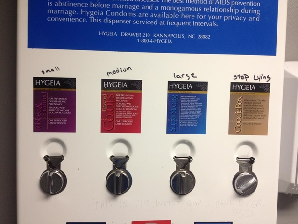 Honest condom vending machine OC