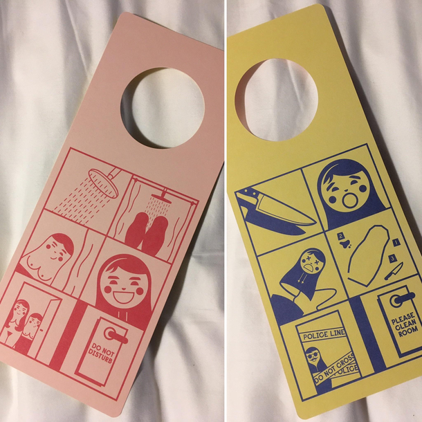 Hotel door signs do not disturb and please clean room