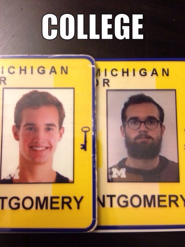 Housemate just replaced his student ID from freshman year Sent me this
