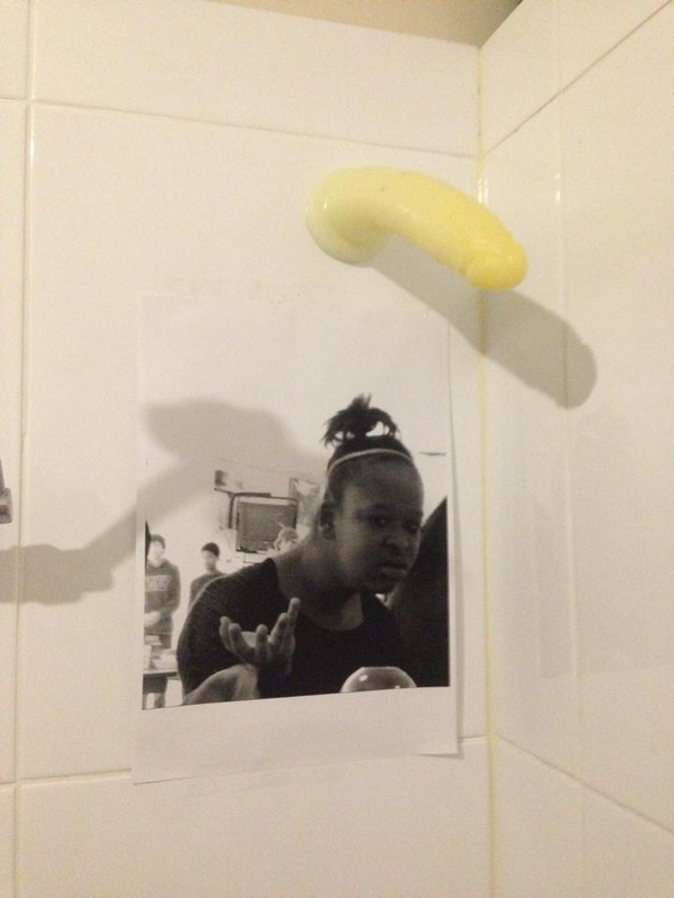 Housemate left a little something stuck to the shower wall this was my response
