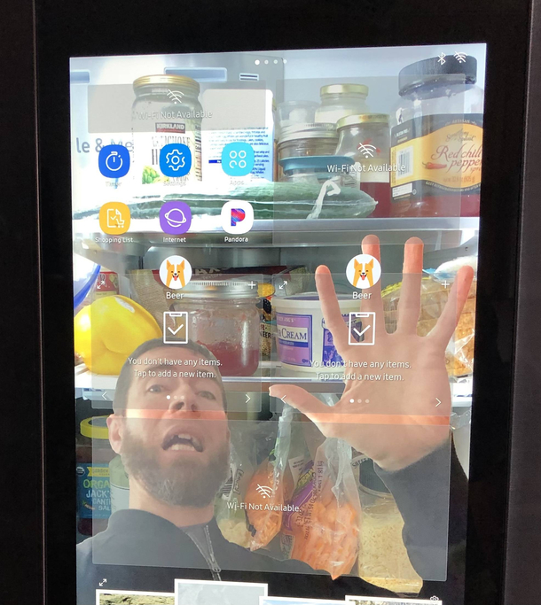Housesitting for my sister was inspired by that other guy to have some fun with her smart fridge