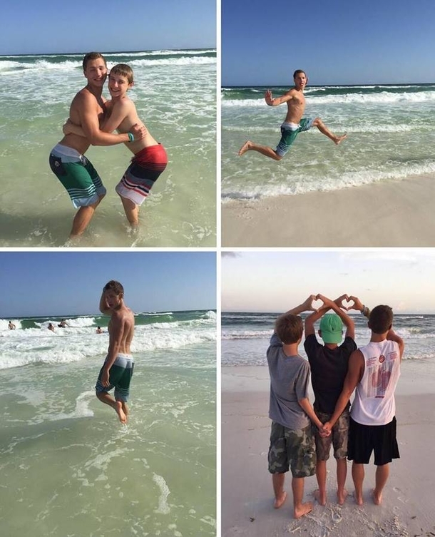 How girls take pictures at the beach