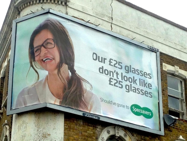How not to design a glasses advertisement