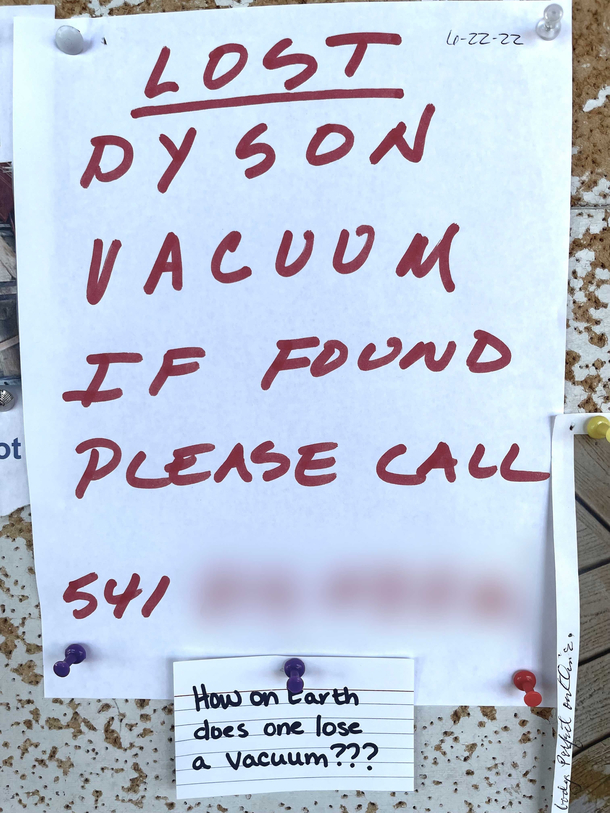 How on earth does one lose a vacuum
