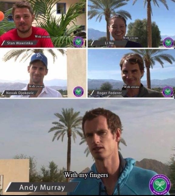 How tennis players eat their strawberries
