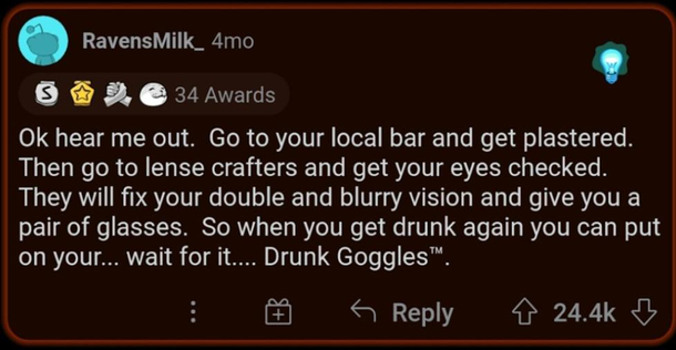 How to avoid double and blurry vision while drunk