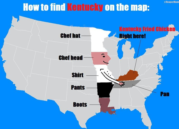 How to find Kentucky on the map