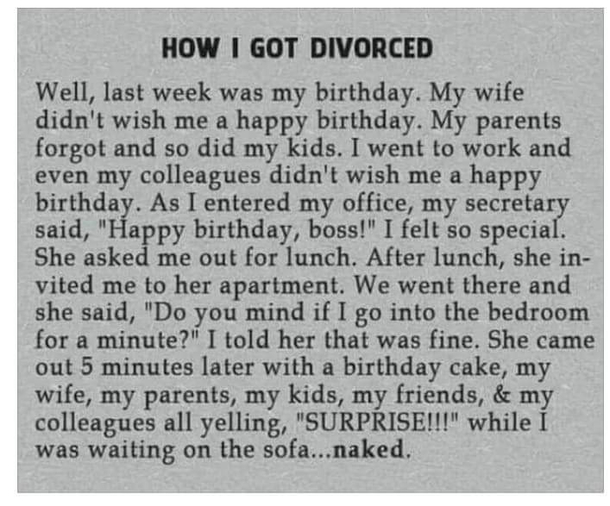How to get fired and divorced