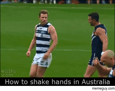 How to shake hands in Australia
