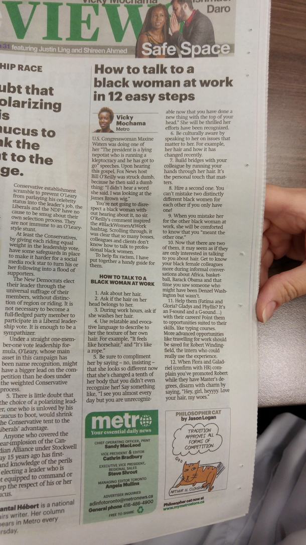 How to talk to a black woman at work Toronto Newspaper