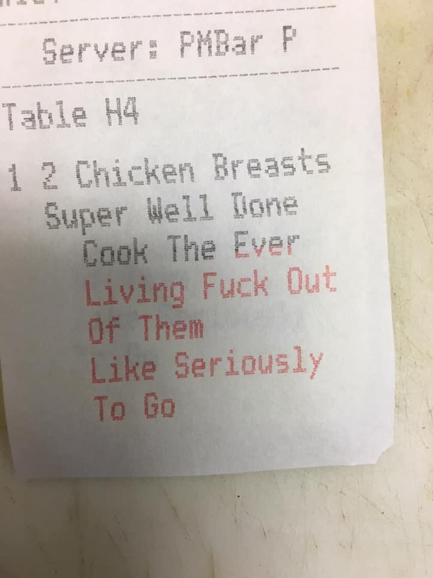 How would you like your chicken sir