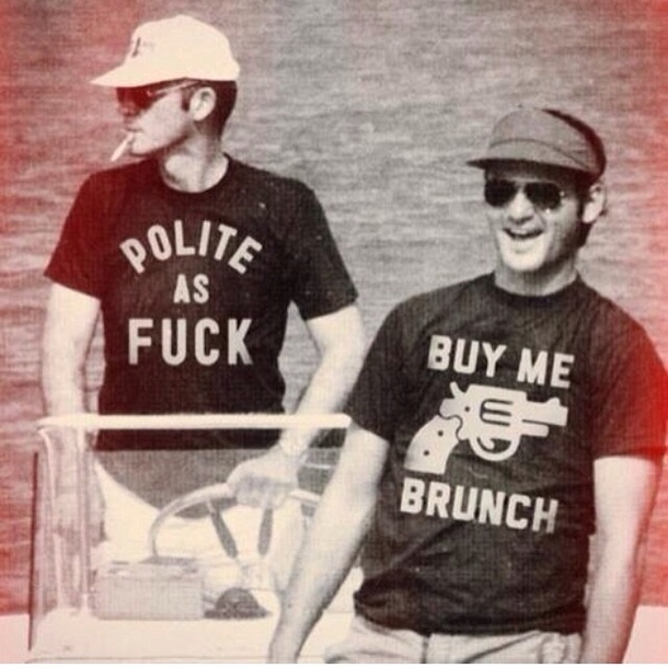 Hunter S Thompson and Bill Murray wearing awesome shirts Too cool