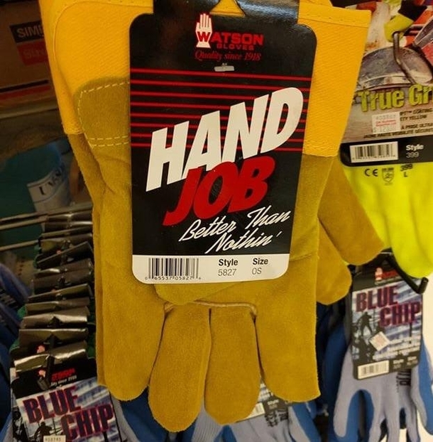 Husband sent me a shot of these gloves he found - I think he might be trying to tell me something