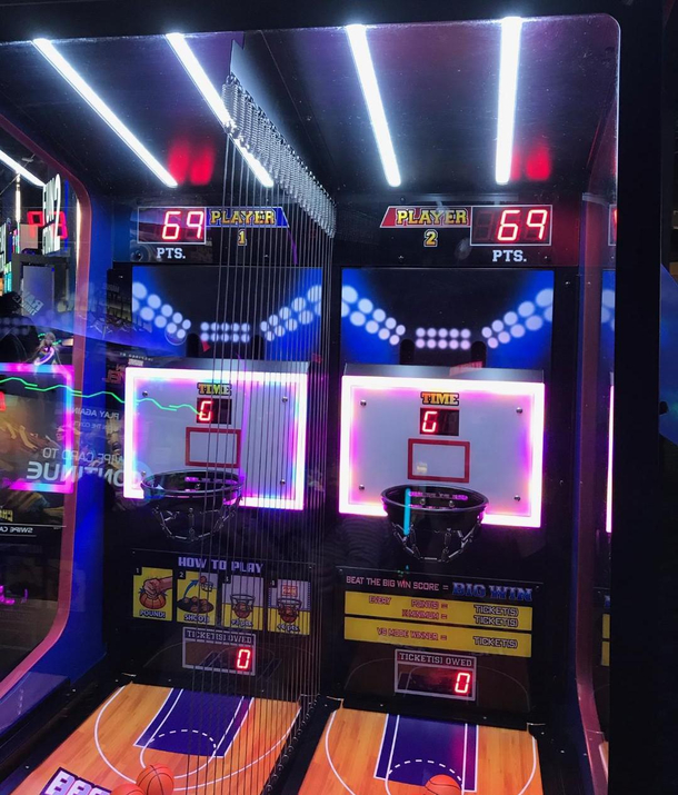 Husband vs Wife basketball game and the final score wasnice