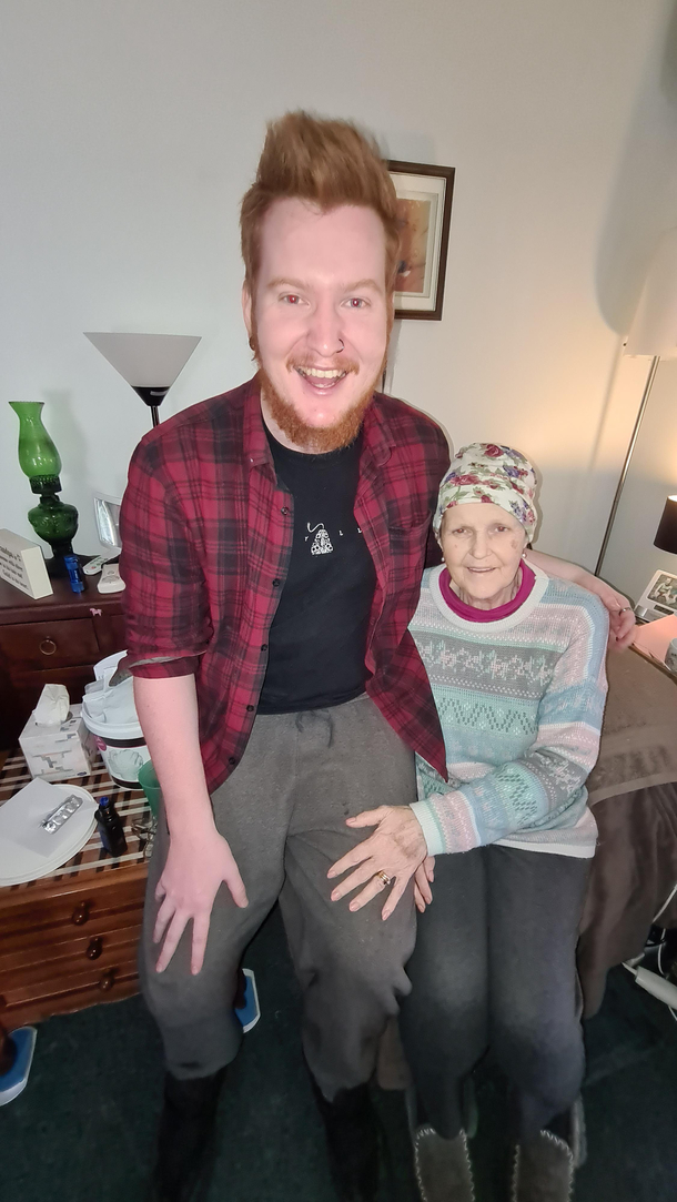 I accidently took a photo with my grandmother with the camera set to Lord of the rings