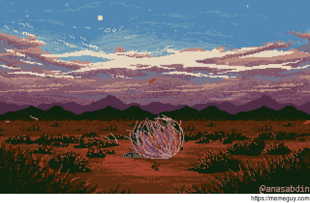 I added parallax scrolling to a pixel art scene I created and called it Rural 