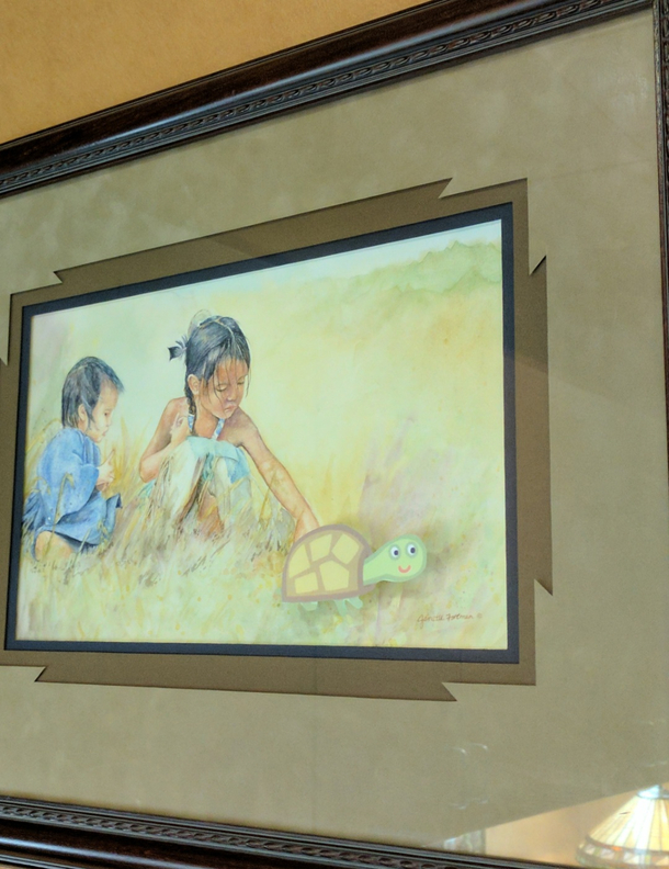 I added Tiddles the Tortoise from Peppa Pig to the art at the office and nobody has noticed