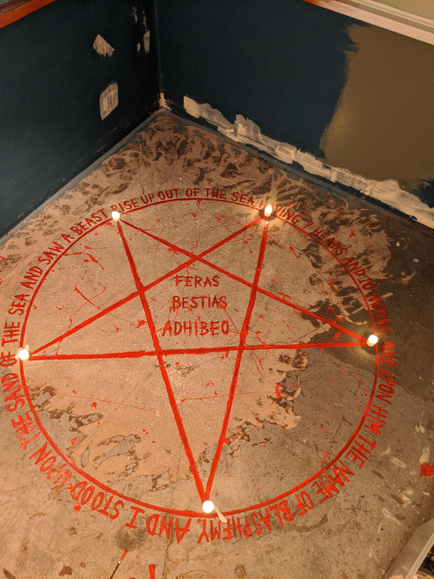 I also like to hide things in my house while renovating This will be under the carpet in the basement when we move