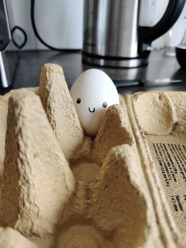 I always draw these faces on the eggs so my gf starts her morning with a laugh