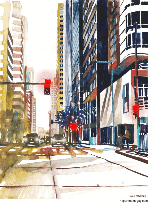 I animated my Denver watercolor