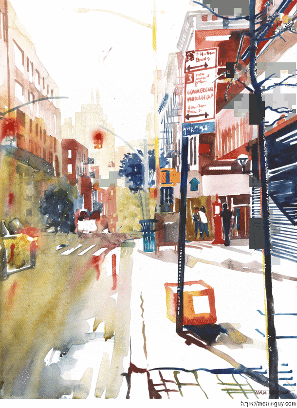 I animated my Hester Street watercolor