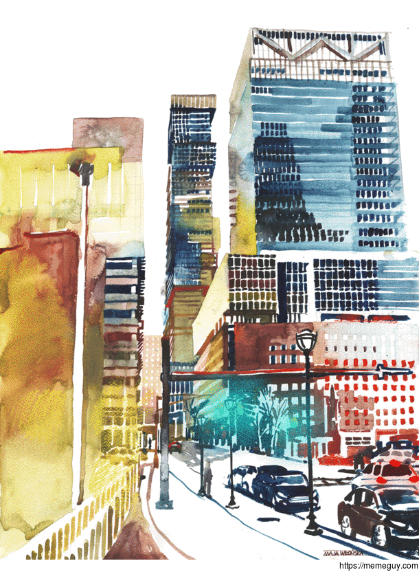 I animated my Jersey City watercolor