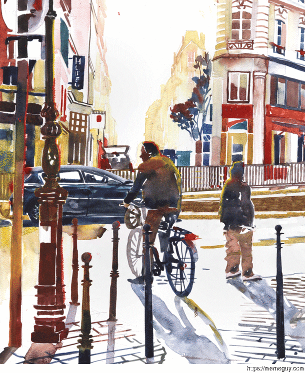I animated my Paris watercolor