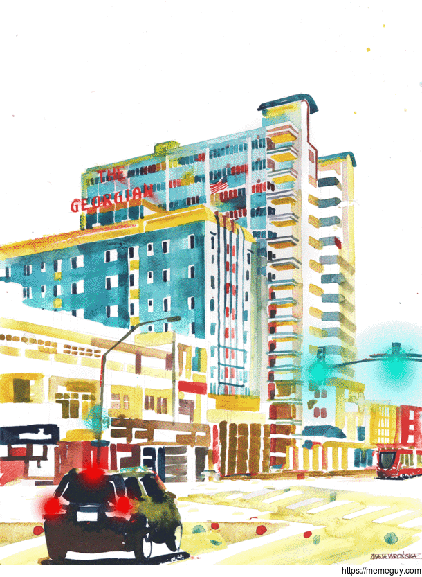 I animated my Santa Monica Hotel watercolor