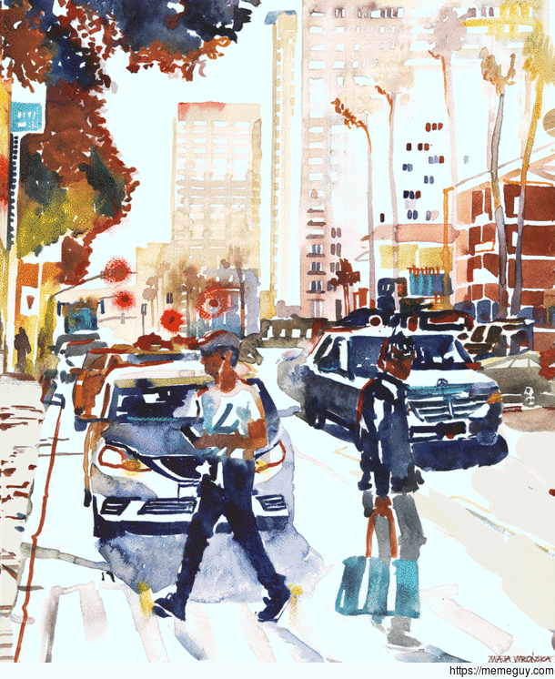 I animated my Venice Beach watercolor