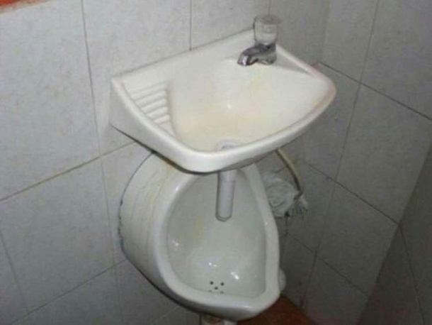 I appreciate the efficient use of space with this bathroom design